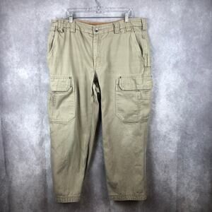 Duluth Trading Co Pants Mens 40 X 28 Cargo Relaxed Fit Tan Khaki Cotton